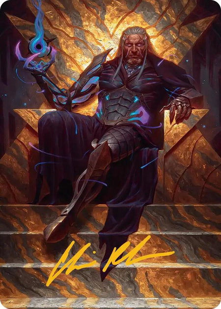 Tezzeret, Cruel Captain Art Card (1/54) (Gold-Stamped Signature) - Art Series: Edge of Eternities Magic: The Gathering trading card