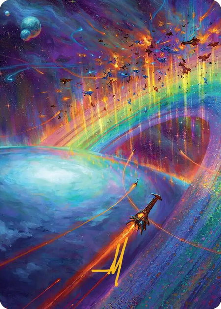 Cascading Cataracts Art Card (43/54) (Gold-Stamped Signature) - Art Series: Edge of Eternities Magic: The Gathering trading card