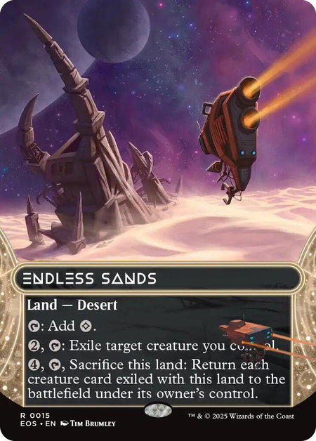 Endless Sands (0015) (Borderless) - Edge of Eternities: Stellar Sights Magic: The Gathering trading card
