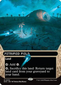 Petrified Field (0032) (Borderless) - Edge of Eternities: Stellar Sights (EOS) #32 - Mythic Magic: The Gathering Trading Card