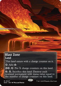 Blast Zone (0047) (Borderless) - Edge of Eternities: Stellar Sights (EOS) #47 - Rare Magic: The Gathering Trading Card
