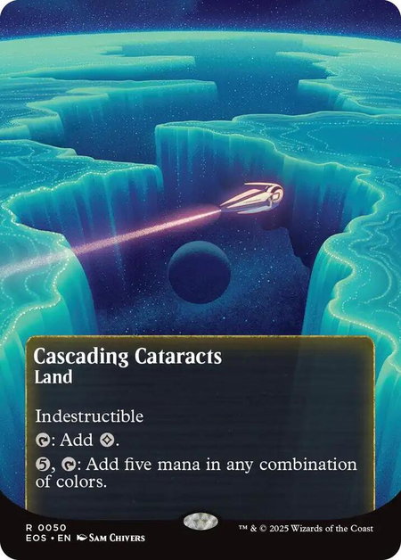 Cascading Cataracts (0050) (Borderless) - Edge of Eternities: Stellar Sights Magic: The Gathering trading card
