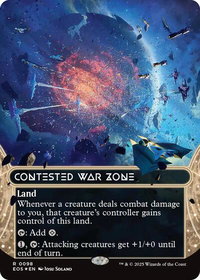 Contested War Zone (0098) (Borderless) (Galaxy Foil) - Edge of Eternities: Stellar Sights (EOS) #98 - Rare Magic: The Gathering Trading Card