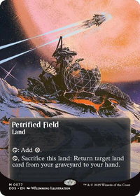 Petrified Field (0077) (Borderless) - Edge of Eternities: Stellar Sights (EOS) #77 - Mythic Magic: The Gathering Trading Card