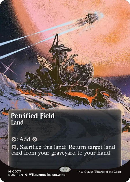 Petrified Field (0077) (Borderless) - Edge of Eternities: Stellar Sights Magic: The Gathering trading card