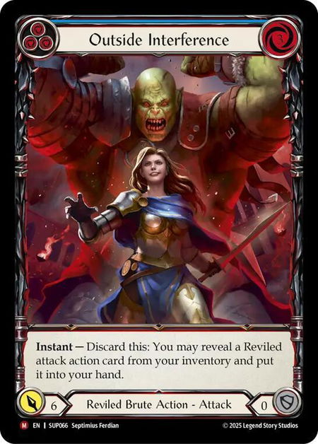 Outside Interference (Extended Art) trading card from Super Slam Outside Interference (Extended Art) - Super Slam Flesh and Blood trading card