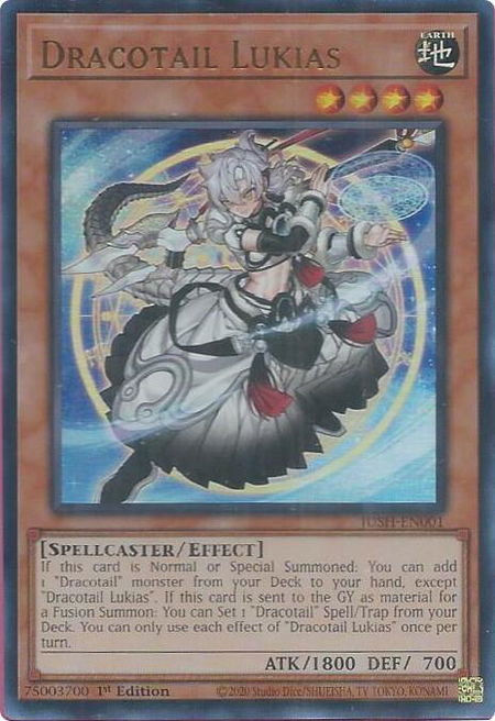 Dracotail Lukias - Justice Hunters YuGiOh trading card