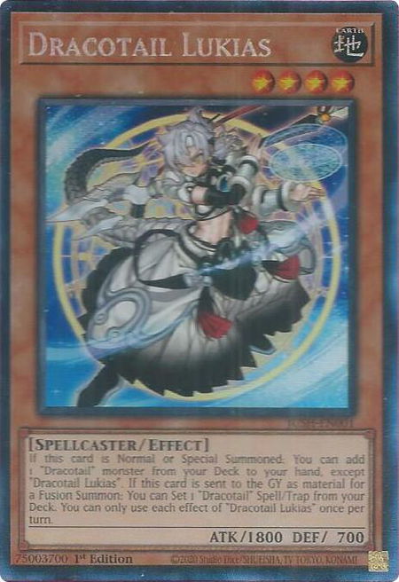 Dracotail Lukias (CR) - Justice Hunters YuGiOh trading card