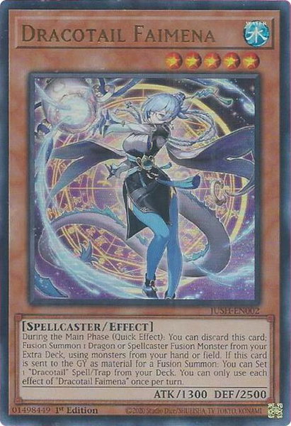 Dracotail Faimena - Justice Hunters YuGiOh trading card