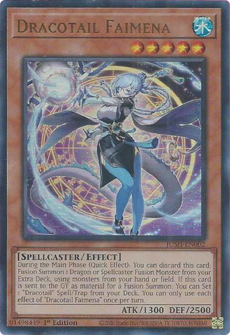 Dracotail Faimena - Justice Hunters YuGiOh trading card