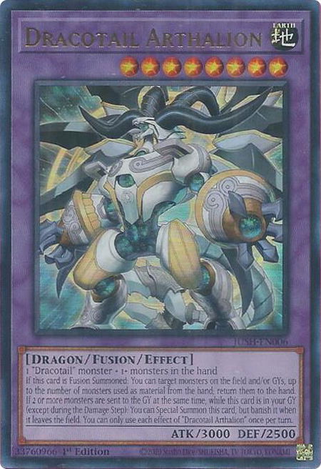 Dracotail Arthalion - Justice Hunters YuGiOh trading card