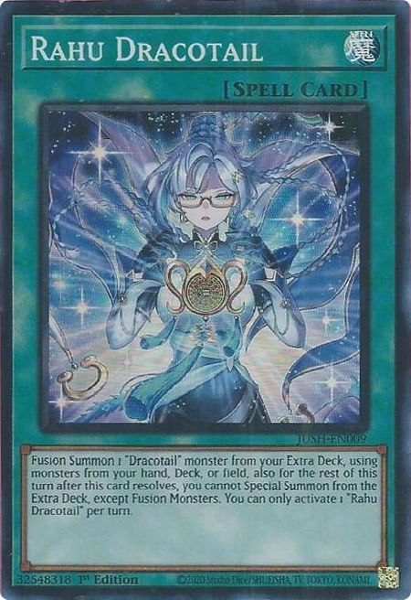 Rahu Dracotail - Justice Hunters YuGiOh trading card