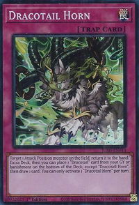 Dracotail Horn (Super Rare) - Justice Hunters (JUSH) #JUSH-EN010 - Super Rare YuGiOh Trading Card