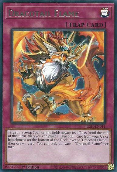 Dracotail Flame - Justice Hunters YuGiOh trading card