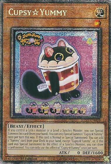 CupsyYummy (Starlight Rare) - Justice Hunters YuGiOh trading card