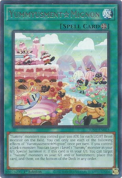 YummyusmentMignon trading card from Justice Hunters YummyusmentMignon - Justice Hunters YuGiOh trading card