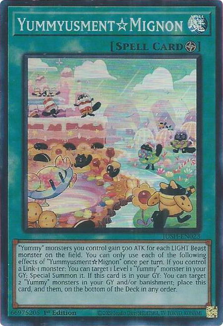 YummyusmentMignon (Super Rare) - Justice Hunters YuGiOh trading card