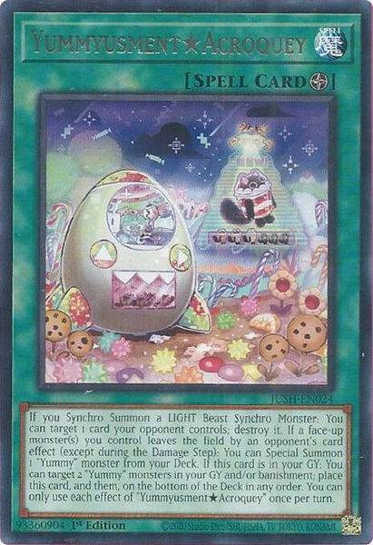 YummyusmentAcroquey trading card from Justice Hunters YummyusmentAcroquey - Justice Hunters YuGiOh trading card