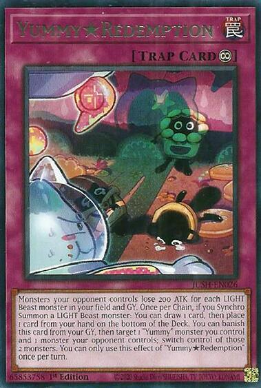 YummyRedemption trading card from Justice Hunters YummyRedemption - Justice Hunters YuGiOh trading card