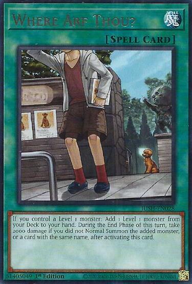 Where Arf Thou? - Justice Hunters YuGiOh trading card