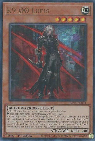 K9-00 Lupis trading card from Justice Hunters K9-00 Lupis - Justice Hunters YuGiOh trading card