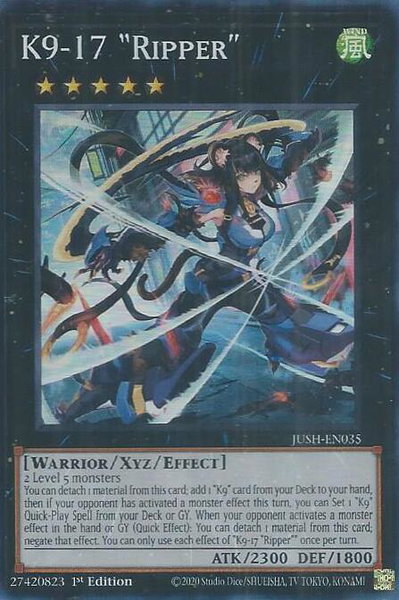 K9-17 "Ripper" - Justice Hunters YuGiOh trading card