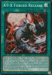 K9-X Forced Release - Justice Hunters (JUSH) #JUSH-EN039 - Super Rare YuGiOh Trading Card