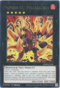 Number 61: Volcasaurus - Justice Hunters (JUSH) #JUSH-EN043 - Rare YuGiOh Trading Card