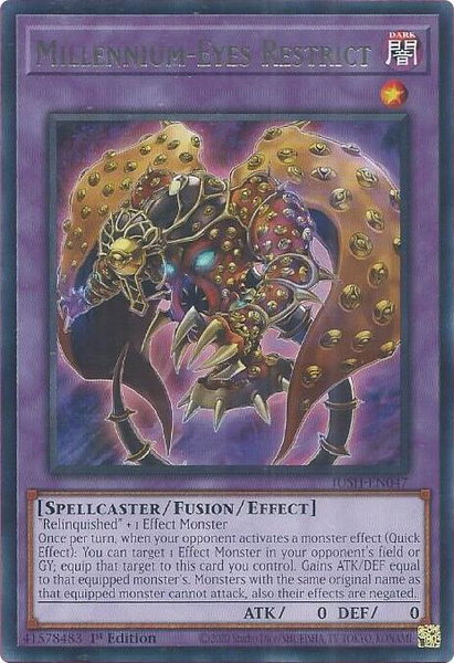 Millennium-Eyes Restrict trading card from Justice Hunters Millennium-Eyes Restrict - Justice Hunters YuGiOh trading card