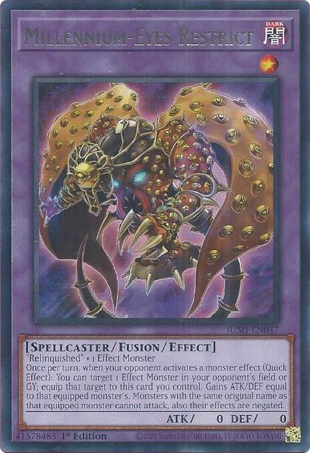 Millennium-Eyes Restrict - Justice Hunters YuGiOh trading card