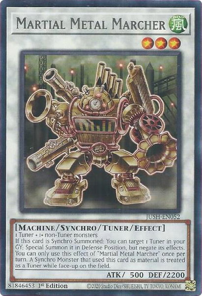 Martial Metal Marcher trading card from Justice Hunters Martial Metal Marcher - Justice Hunters YuGiOh trading card