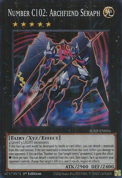 Number C102: Archfiend Seraph - Justice Hunters YuGiOh trading card