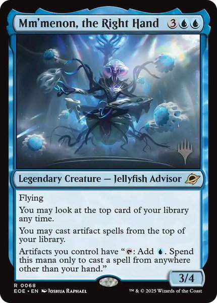 Mm'menon, the Right Hand trading card from Promo Pack: Edge of Eternities Mm'menon, the Right Hand - Promo Pack: Edge of Eternities Magic: The Gathering trading card