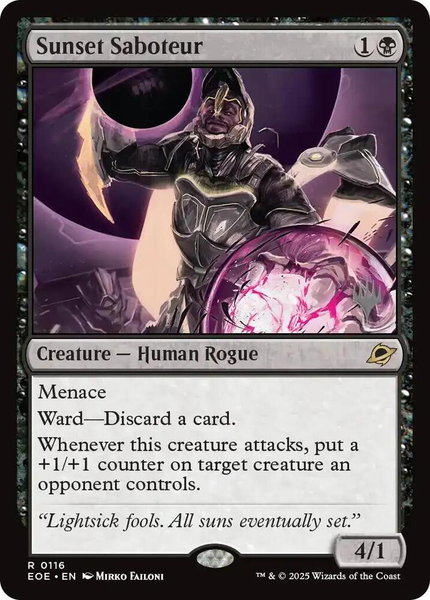 Sunset Saboteur trading card from Promo Pack: Edge of Eternities Sunset Saboteur - Promo Pack: Edge of Eternities Magic: The Gathering trading card