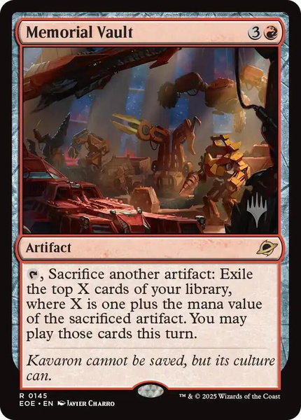 Memorial Vault trading card from Promo Pack: Edge of Eternities Memorial Vault - Promo Pack: Edge of Eternities Magic: The Gathering trading card