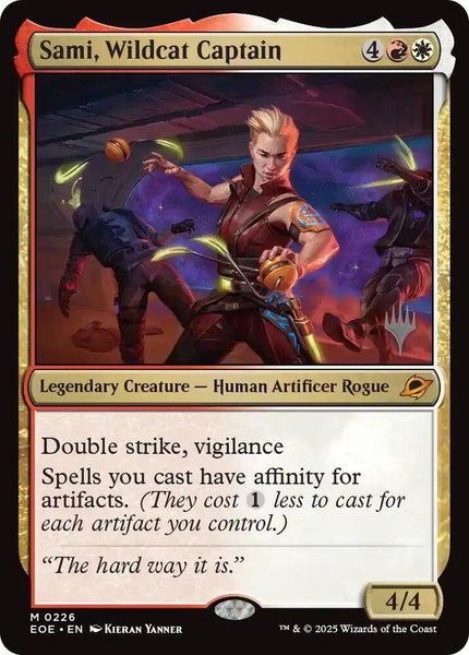 Sami, Wildcat Captain trading card from Promo Pack: Edge of Eternities Sami, Wildcat Captain - Promo Pack: Edge of Eternities Magic: The Gathering trading card
