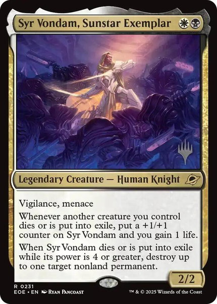 Syr Vondam, Sunstar Exemplar trading card from Promo Pack: Edge of Eternities Syr Vondam, Sunstar Exemplar - Promo Pack: Edge of Eternities Magic: The Gathering trading card