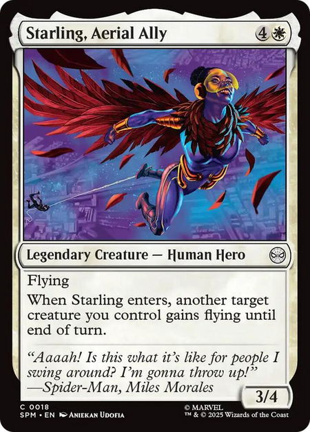 Starling, Aerial Ally - Marvel's Spider-Man Magic: The Gathering trading card