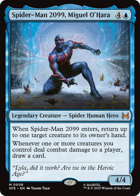 Spider-Man 2099, Miguel O'Hara trading card from Marvel's Spider-Man: Eternal-Legal Spider-Man 2099, Miguel O'Hara - Marvel's Spider-Man: Eternal-Legal Magic: The Gathering trading card