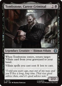 Tombstone, Career Criminal - Marvel's Spider-Man (SPM) #70 - Uncommon Magic: The Gathering Trading Card
