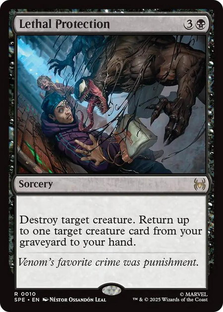 Lethal Protection trading card from Marvel's Spider-Man: Eternal-Legal Lethal Protection - Marvel's Spider-Man: Eternal-Legal Magic: The Gathering trading card