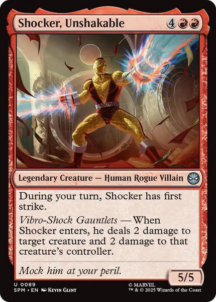 Shocker, Unshakable trading card from Marvel's Spider-Man Shocker, Unshakable - Marvel's Spider-Man Magic: The Gathering trading card