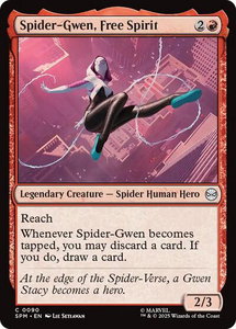 Spider-Gwen, Free Spirit - Marvel's Spider-Man (SPM) #90 - Common Magic: The Gathering Trading Card