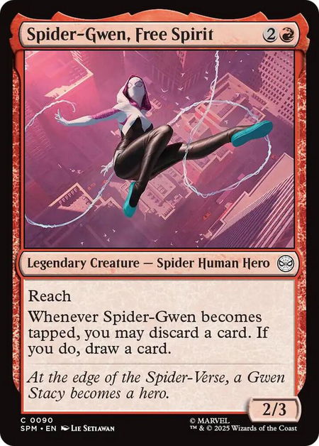 Spider-Gwen, Free Spirit - Marvel's Spider-Man Magic: The Gathering trading card