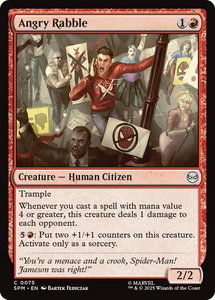 Angry Rabble - Marvel's Spider-Man (SPM) #75 - Common Magic: The Gathering Trading Card