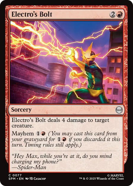 Electro's Bolt - Marvel's Spider-Man Magic: The Gathering trading card