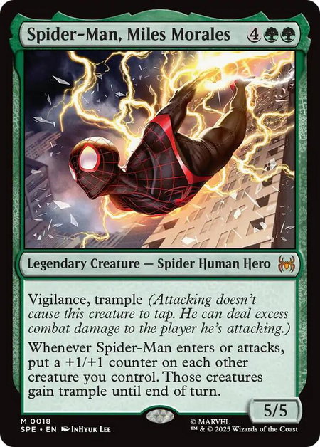 Spider-Man, Miles Morales trading card from Marvel's Spider-Man: Eternal-Legal Spider-Man, Miles Morales - Marvel's Spider-Man: Eternal-Legal Magic: The Gathering trading card