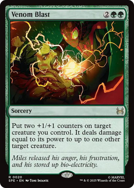 Venom Blast trading card from Marvel's Spider-Man: Eternal-Legal Venom Blast - Marvel's Spider-Man: Eternal-Legal Magic: The Gathering trading card