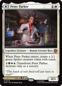 Peter Parker - Marvel's Spider-Man (SPM) #10 - Mythic Rare Magic: The Gathering Trading Card