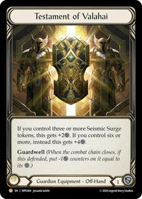 Testament of Valahai - Mastery Pack Guardian  #MPG004 - Legendary Flesh and Blood Trading Card